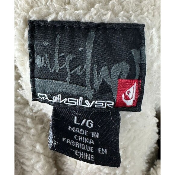 QUIKSILVER Jacket Men's L Beige Corduroy Sherpa Lined Pockets Cotton - Picture 11 of 14
